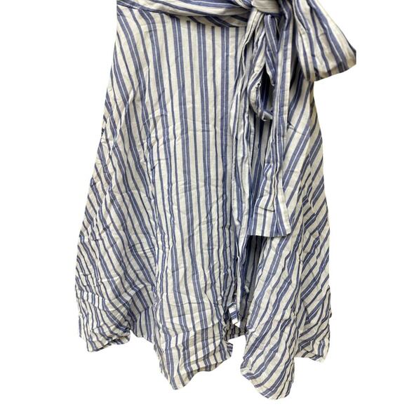 Calvin Klein Size 0 Blue White Striped Fit Flare Knee Dress Picnic Cottagecore - Picture 4 of 14